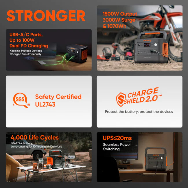 Jackery Explorer 1000 V2 Solar Generator – 1*E1000 V2 + 1*100W Solar Panel